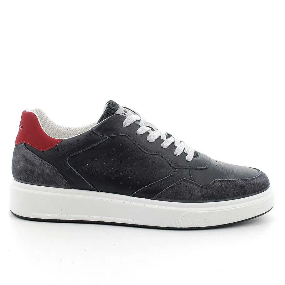 Man Igi&Co Sneakers-Blue Men'S Leather Sneakers