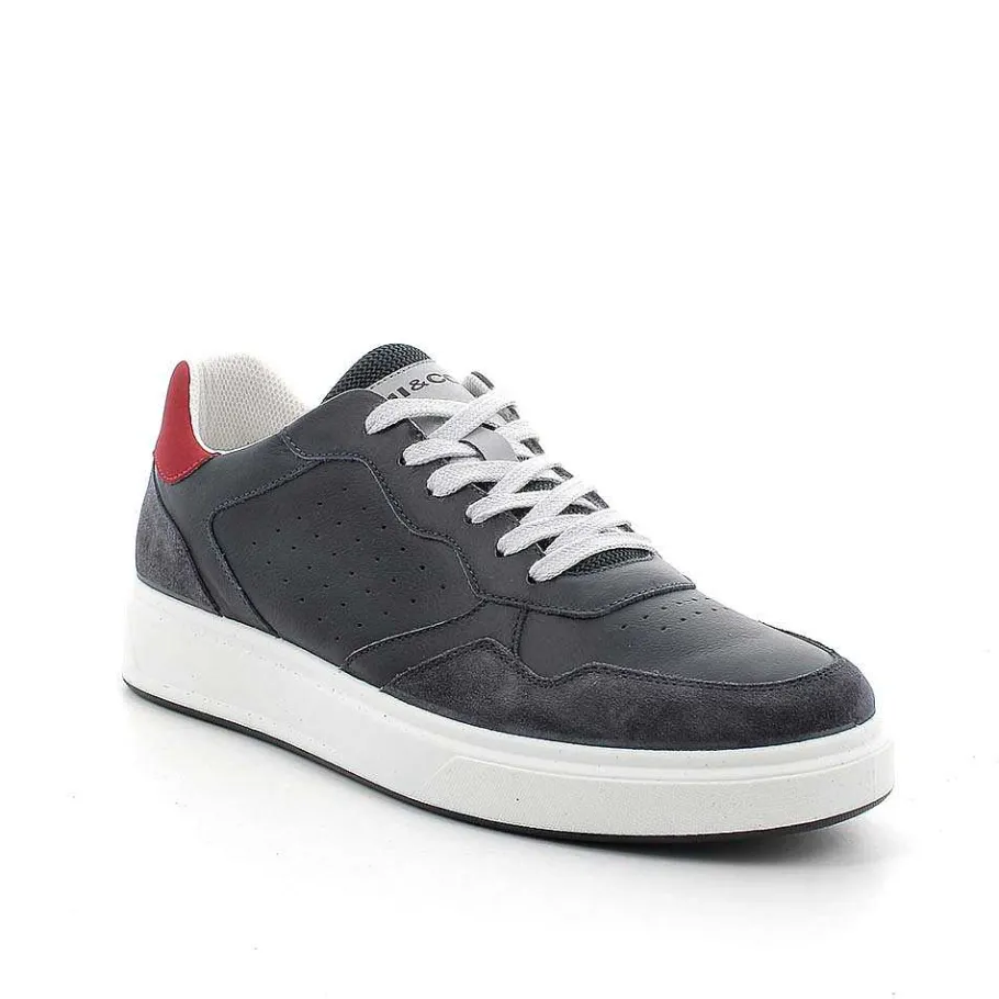 Man Igi&Co Sneakers-Blue Men'S Leather Sneakers