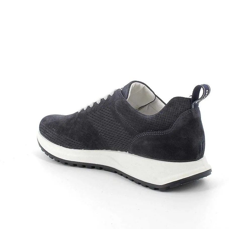 Man Igi&Co Sneakers-Blue Men'S Leather Sneakers