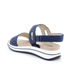 Woman Igi&Co Wedges-Blue Women'S Leather Wedge Sandals