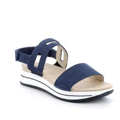 Woman Igi&Co Wedges-Blue Women'S Leather Wedge Sandals