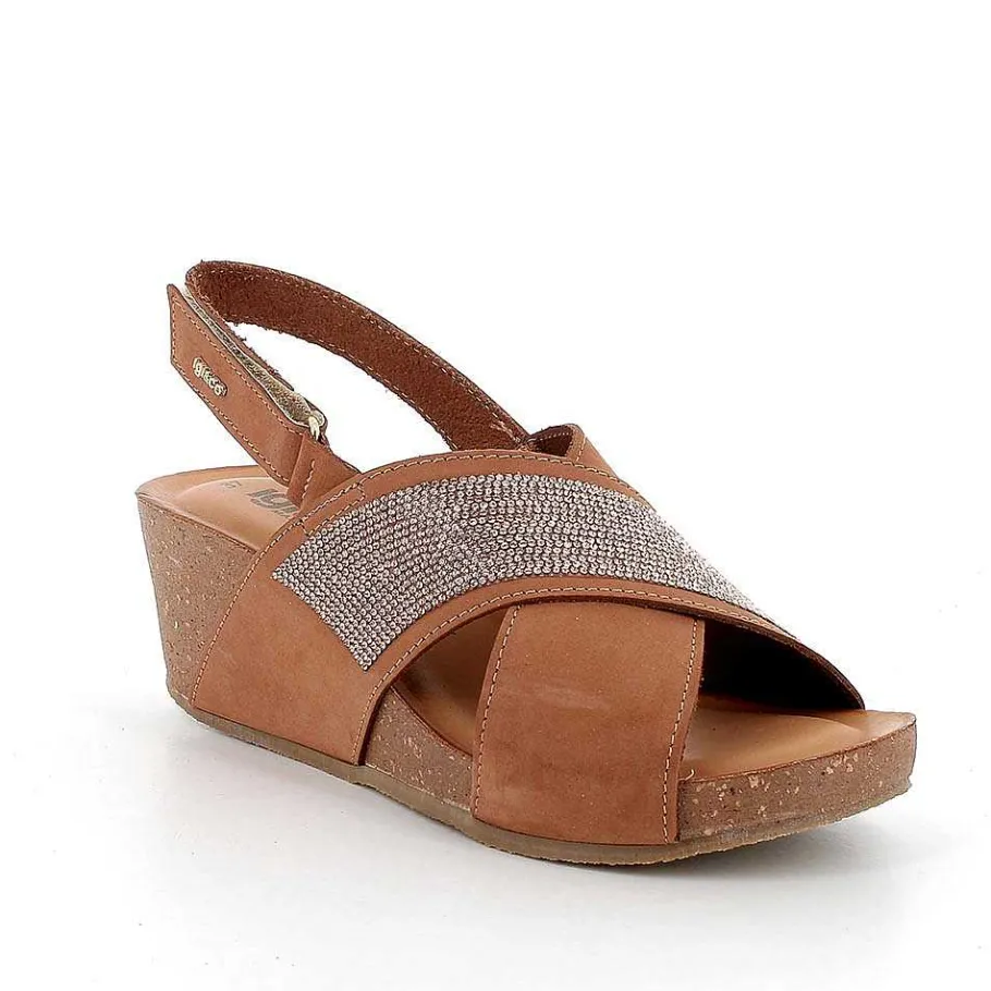 Woman Igi&Co Wedges-Brandy Women'S Leather Wedge Sandals