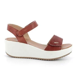 Woman Igi&Co Wedges-Brown Women'S Leather Wedge Sandals