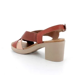 Woman Igi&Co Heeled Shoes-Burnt-Brown Women'S Leather Heeled Sandals