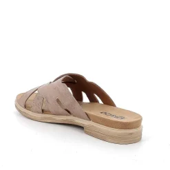 Woman Igi&Co Sandals And Flip Flops-Caramel Laminated Women'S Leather Sandals