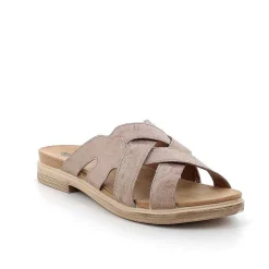 Woman Igi&Co Sandals And Flip Flops-Caramel Laminated Women'S Leather Sandals