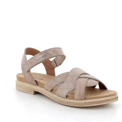 Woman Igi&Co Sandals And Flip Flops-Caramel Laminated Women'S Leather Sandals