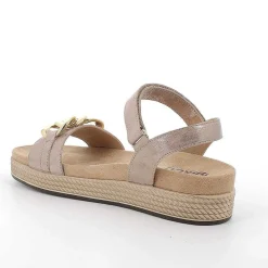 Woman Igi&Co Sandals And Flip Flops-Caramel Laminated Women'S Leather Sandals