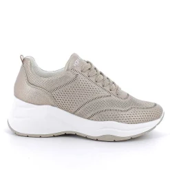 Woman Igi&Co Wedges-Champagne Women'S Leather Wedge Sneakers