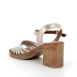 Woman Igi&Co Heeled Shoes-Champagne Women'S Leather Heeled Sandals