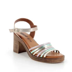 Woman Igi&Co Heeled Shoes-Champagne Women'S Leather Heeled Sandals