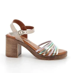 Woman Igi&Co Heeled Shoes-Champagne Women'S Leather Heeled Sandals