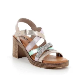 Woman Igi&Co Heeled Shoes-Champagne Women'S Leather Heeled Sandals