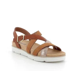 Woman Igi&Co Sandals And Flip Flops-Cognac-Leather Women'S Leather Sandals