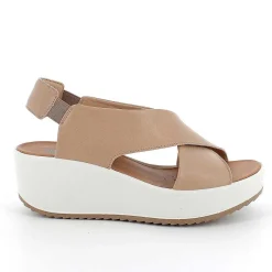 Woman Igi&Co Wedges-Corda Women'S Leather Wedge Sandals