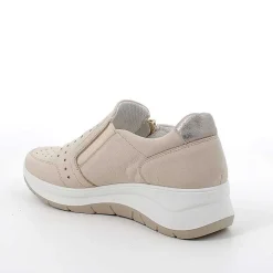 Woman Igi&Co Moccasins And Slip Ons-Cream Women'S Leather Wedge Slip On