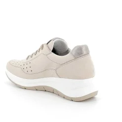 Woman Igi&Co Wedges-Cream Women'S Leather Wedge Shoes