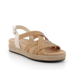 Woman Igi&Co Sandals And Flip Flops-Cream-Leather Women'S Leather Sandals