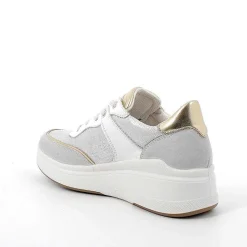 Woman Igi&Co Wedges-Crystal-Silver Women'S Leather Wedge Sneakers