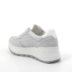 Woman Igi&Co Wedges-Crystal-Silver Women'S Leather Wedge Sneakers