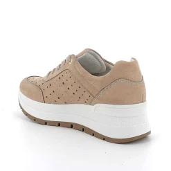 Woman Igi&Co Wedges-Dark Beige Women'S Leather Wedge Sneakers