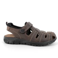 Man Igi&Co Sandals-Dark Brown Men'S Leather Sandals