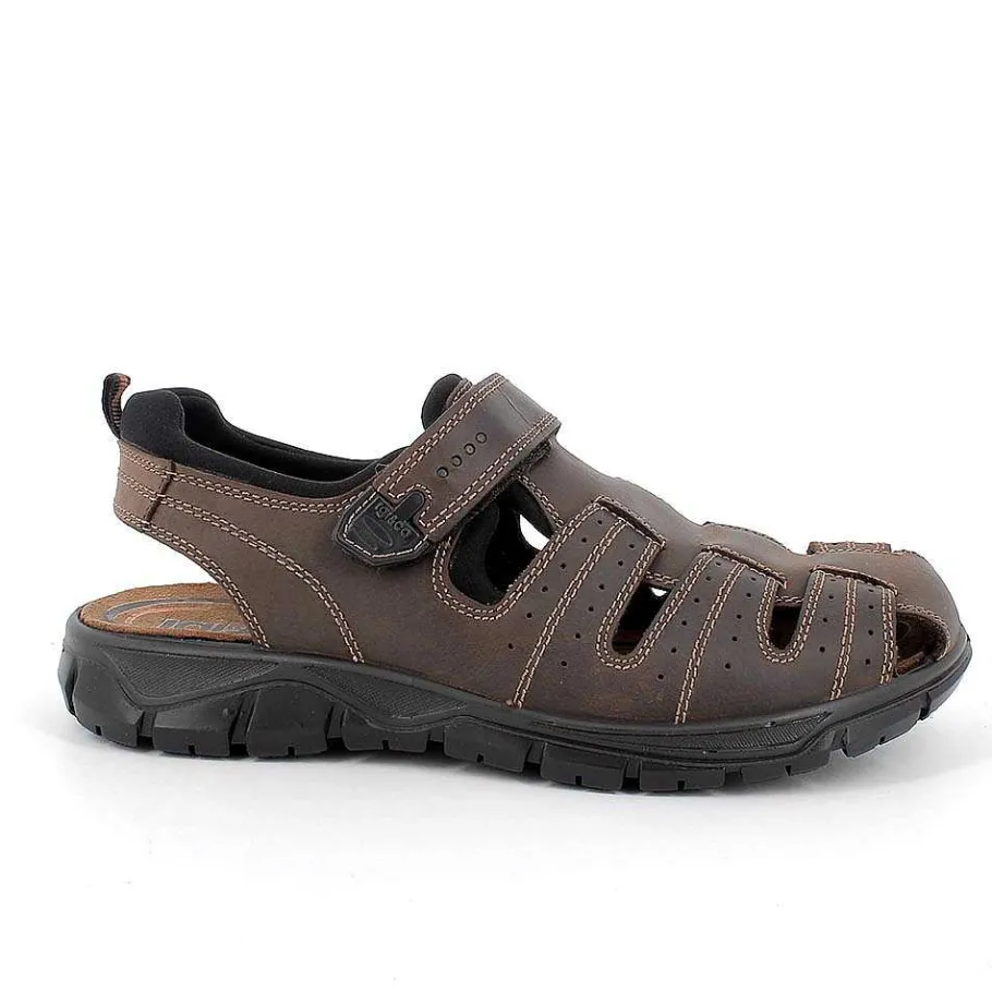 Man Igi&Co Sandals-Dark Brown Men'S Leather Sandals