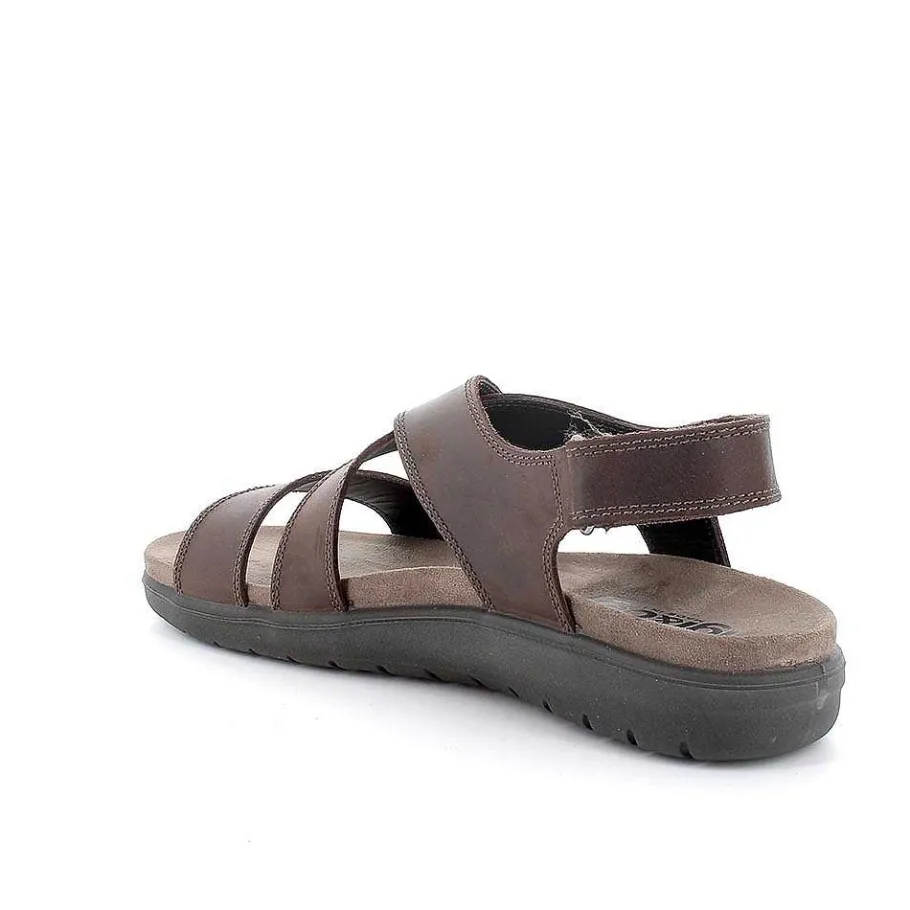 Man Igi&Co Sandals-Dark Brown Men'S Leather Sandals