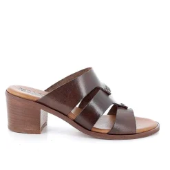 Woman Igi&Co Heeled Shoes-Dark Brown Women'S Leather Heeled Sandals