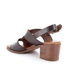 Woman Igi&Co Heeled Shoes-Dark Brown Women'S Leather Heeled Sandals