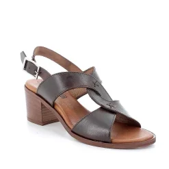 Woman Igi&Co Heeled Shoes-Dark Brown Women'S Leather Heeled Sandals