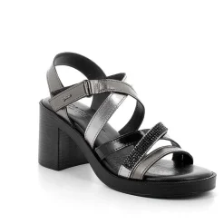 Woman Igi&Co Heeled Shoes-Dark Gray Women'S Leather Heeled Sandals