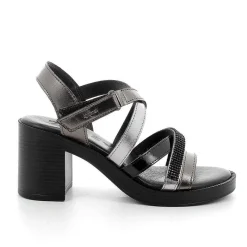 Woman Igi&Co Heeled Shoes-Dark Gray Women'S Leather Heeled Sandals