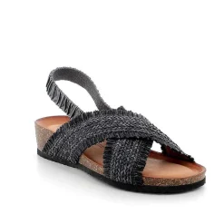 Woman Igi&Co Sandals And Flip Flops-Dark Gray Women'S Leather Sandals