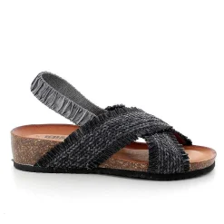 Woman Igi&Co Sandals And Flip Flops-Dark Gray Women'S Leather Sandals