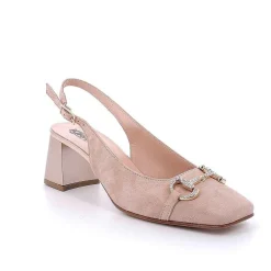 Woman Igi&Co Heeled Shoes-Decollete With Back Strap In Leather For Women Powder