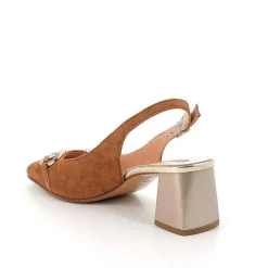 Woman Igi&Co Heeled Shoes-Decollete With Back Strap In Leather For Women. Tan
