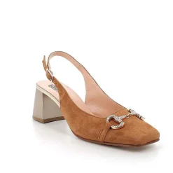 Woman Igi&Co Heeled Shoes-Decollete With Back Strap In Leather For Women. Tan
