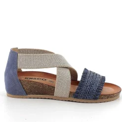 Woman Igi&Co Sandals And Flip Flops-Denim Women'S Leather Sandals