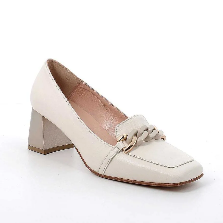 Woman Igi&Co Heeled Shoes-Ecru Women'S Leather Heeled Pumps