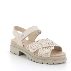 Woman Igi&Co Heeled Shoes-Ecru Women'S Leather Heeled Sandals