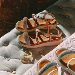 Woman Igi&Co Sandals And Flip Flops-Ecru Women'S Leather Sandals