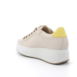 Woman Igi&Co Wedges-Ecru Women'S Leather Wedge Sneakers