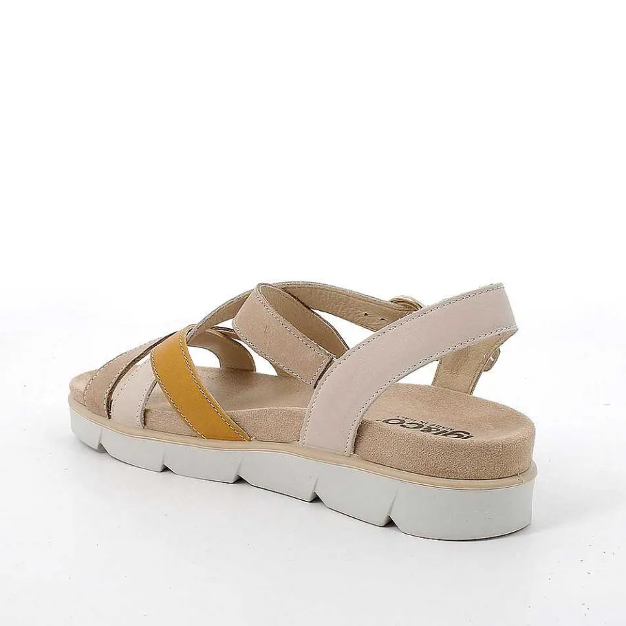 Woman Igi&Co Sandals And Flip Flops-Ecru-Beige Women'S Leather Sandals