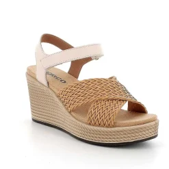 Woman Igi&Co Wedges-Ecru-Beige Women'S Leather Wedge Sandals