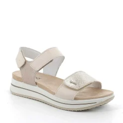 Woman Igi&Co Wedges-Ecru-Platinum Women'S Leather Wedge Sandals