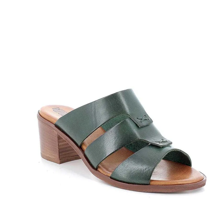 Woman Igi&Co Heeled Shoes-Forest Women'S Leather Heeled Sandals