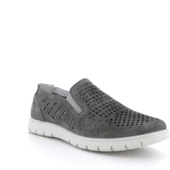 Man Igi&Co Moccasins And Flat Shoes-Gray Men'S Leather Slip On