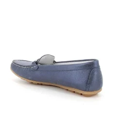 Woman Igi&Co Moccasins And Slip Ons-Laminated Blue Women'S Leather Loafers