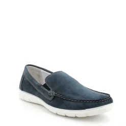Man Igi&Co Moccasins And Flat Shoes-Light Blue Men'S Leather Moccasin